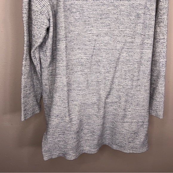 Medium Ann Taylor Loft White Grey Lounge Shrug Jacket Stretch Pockets - Picture 7 of 13